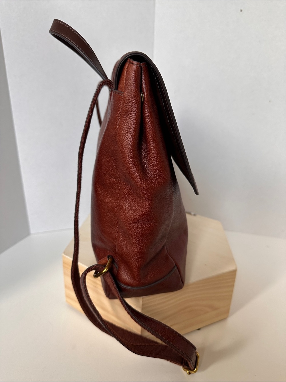 Fossil Claire Leather Backpack in Brandy Brown - NWOT - Picture 6 of 9